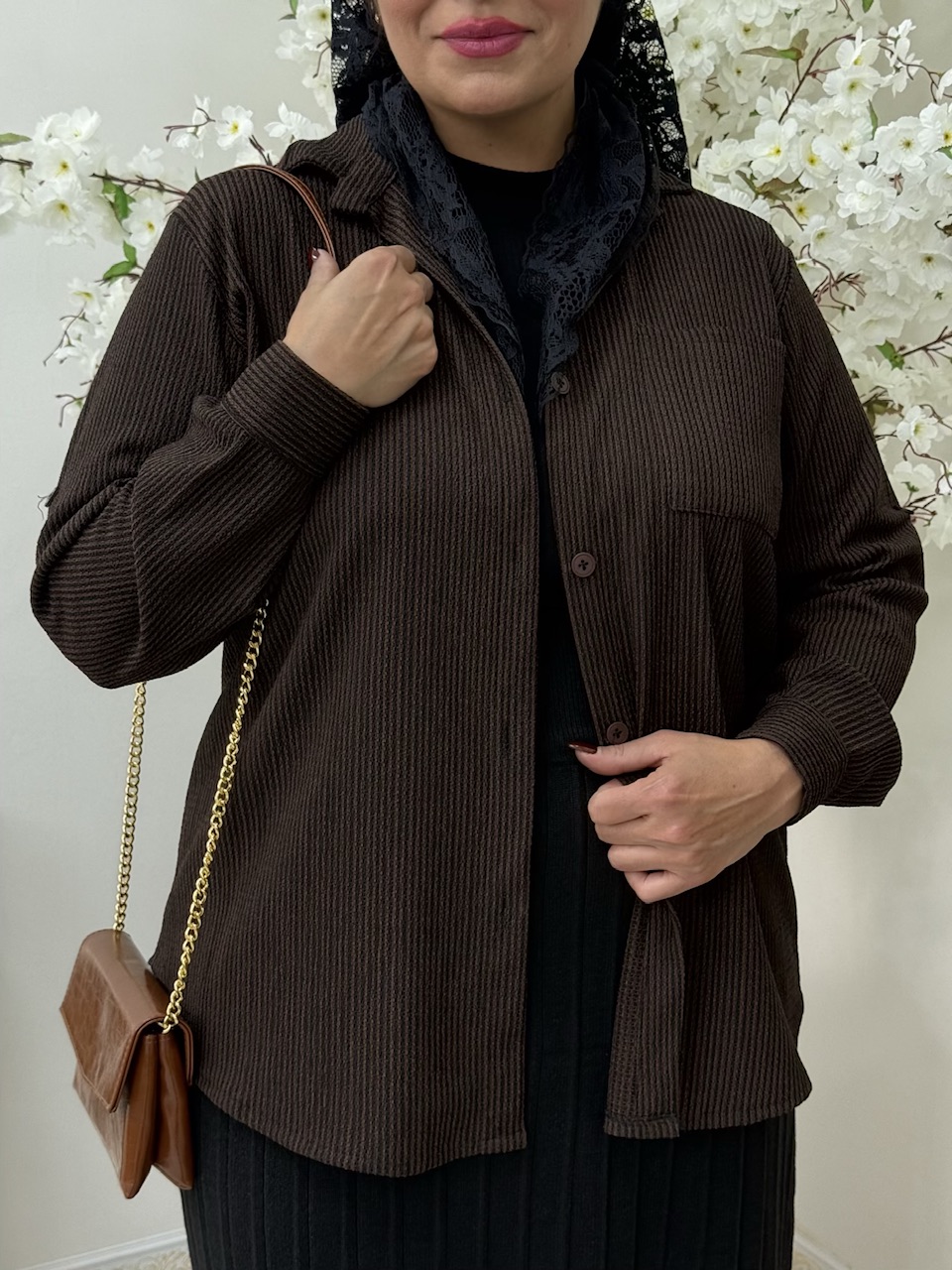 شومیز مانتویی نیلای