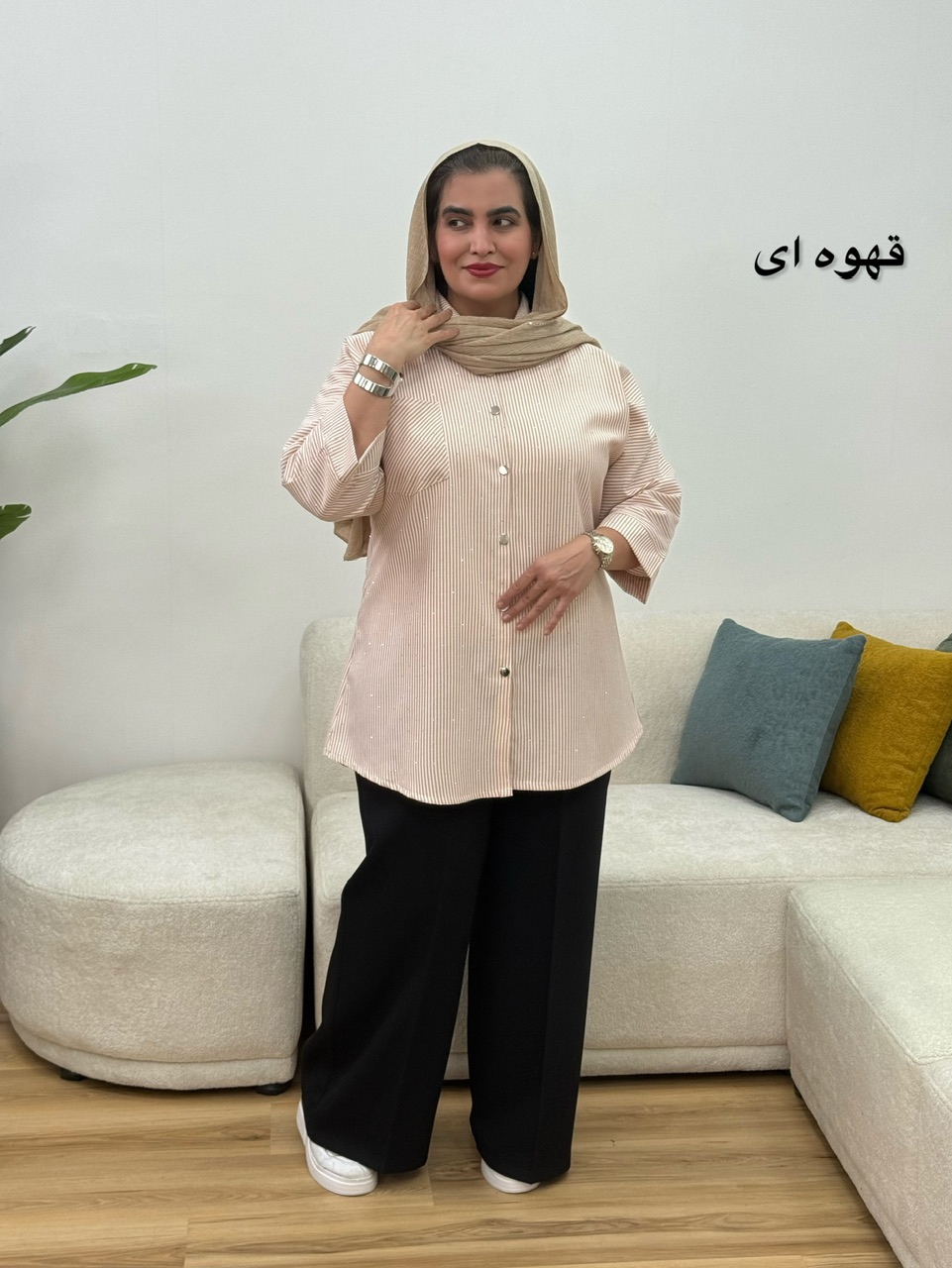 شومیز مانتویی کارامل