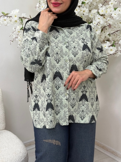 شومیز مانتویی لیمو ترش